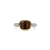 Smokey Brown Zirconia Cushion Ring - Gold/Silver - 12398SQ