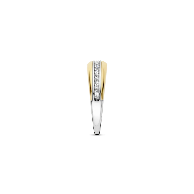 Layered Cubic Zirconia Ring - Gold - 12406ZY