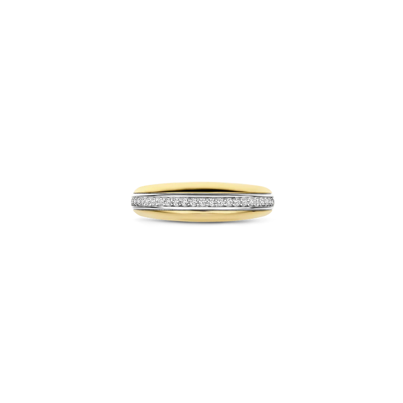 Layered Cubic Zirconia Ring - Gold - 12406ZY