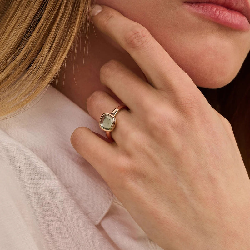 Zirconia Cushion Ring - Rose Gold - 12415GR