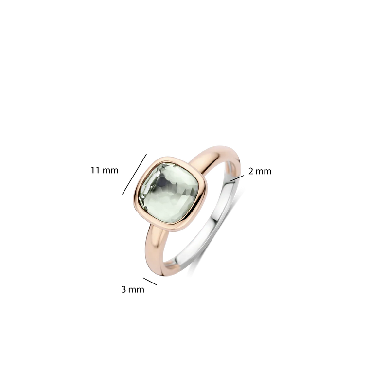 Zirconia Cushion Ring - Rose Gold - 12415GR