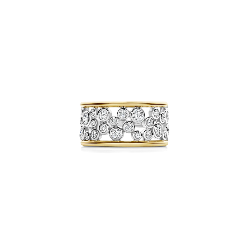 Open Sparkle Statement Ring - Silver/Gold