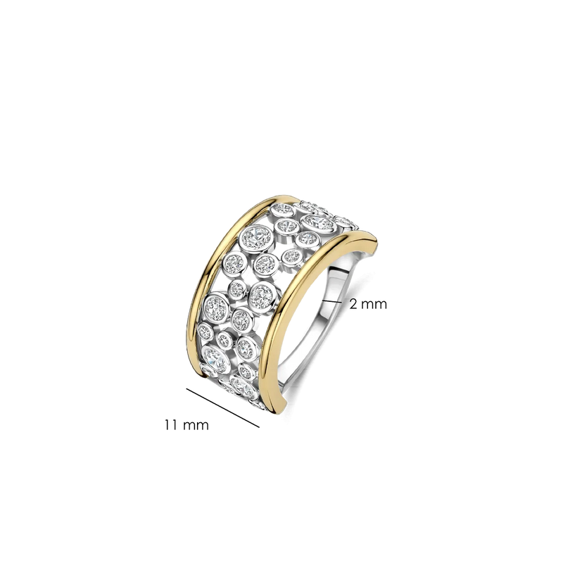 Open Sparkle Statement Ring - Silver/Gold