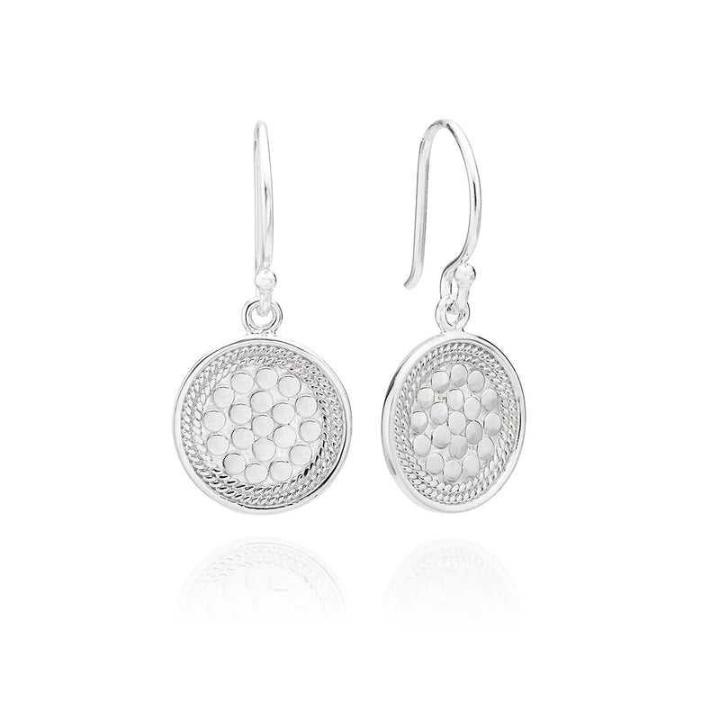 Classic Circle Drop Earrings - Silver - 1286ESG-SLV