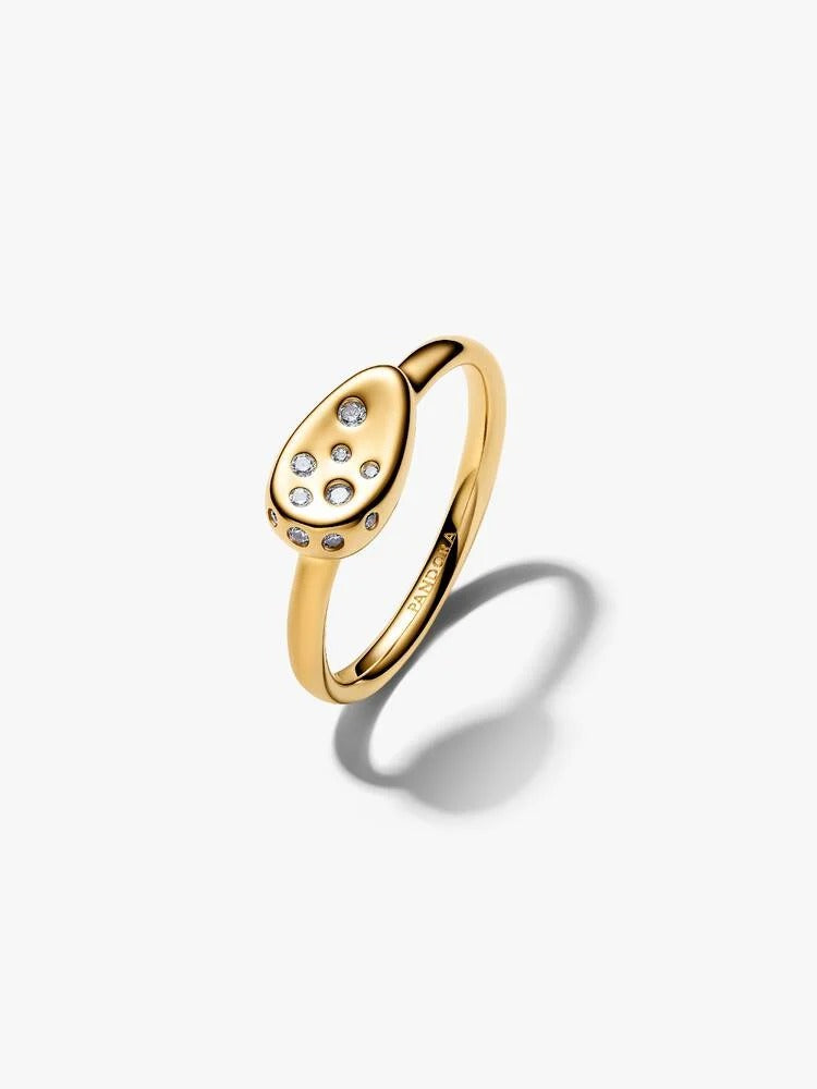Medium Stone-Set Oval Signet Ring - 14ct Gold Plating