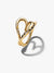 Organically Shaped Stone-Set Heart Ring - 14ct Gold Plating