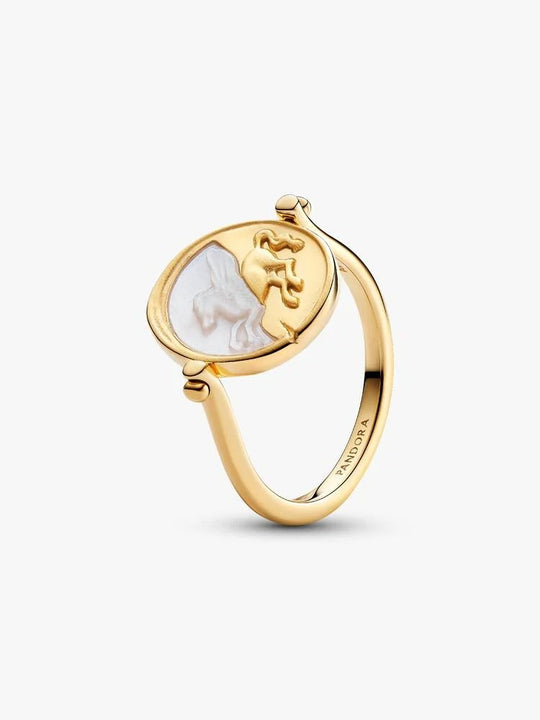 Pegasus Reversible Medallion Ring - 14ct Gold Plating