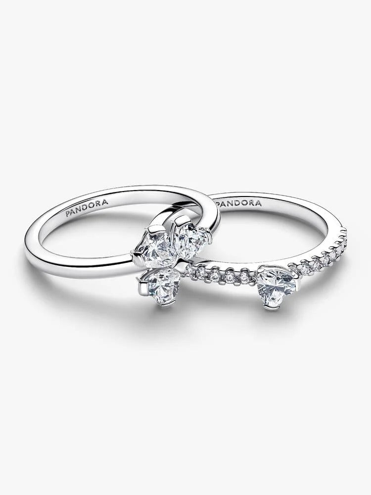 Sparkling Lucky Clover Splittable Ring - Sterling Silver - 194507C01