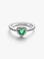 Elevated Heart Ring, Mint Green - Sterling Silver - 198421C08