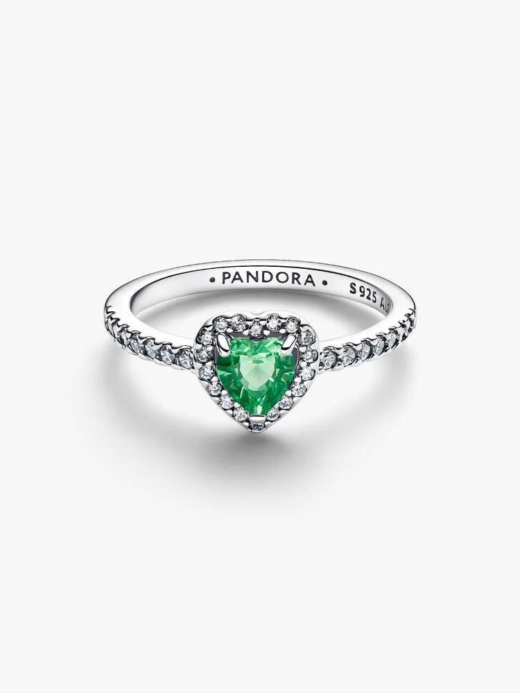 Elevated Heart Ring, Mint Green - Sterling Silver - 198421C08
