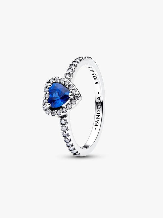 Elevated Heart Ring, Princess Blue - Sterling Silver - 198421C09
