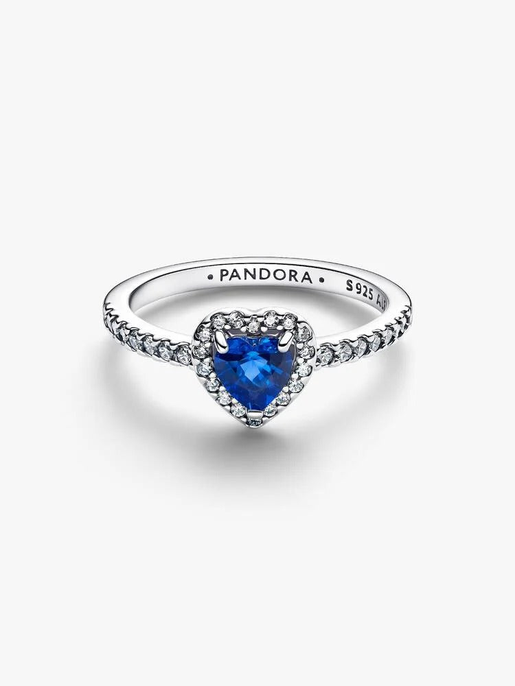 Elevated Heart Ring, Princess Blue - Sterling Silver - 198421C09