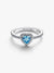 Elevated Heart Ring, Light Blue CZ - Sterling Silver - 198421C10