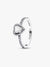 Elevated Heart Ring, White - Sterling Silver - 198421C11