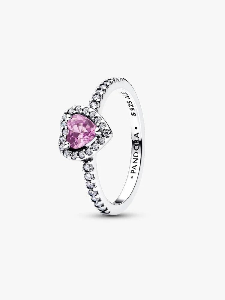 Elevated Heart Ring, Light Purple - Sterling Silver - 198421C12