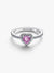 Elevated Heart Ring, Light Purple - Sterling Silver - 198421C12