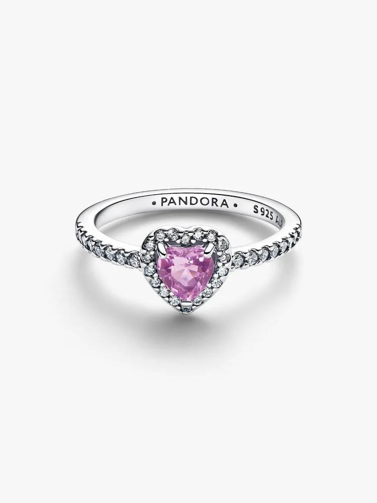 Elevated Heart Ring, Light Purple - Sterling Silver - 198421C12