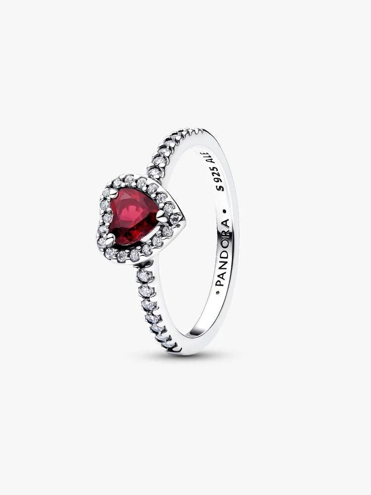 Elevated Heart Ring, Fuchsia Rose - Sterling Silver - 198421C13