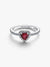Elevated Heart Ring, Fuchsia Rose - Sterling Silver - 198421C13