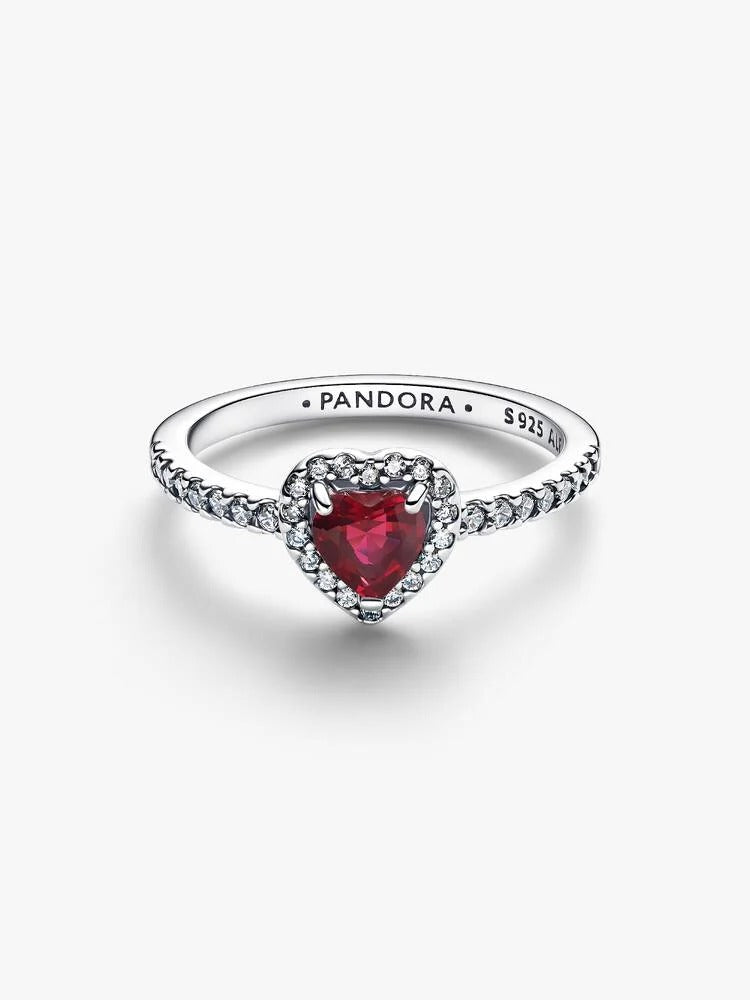 Elevated Heart Ring, Fuchsia Rose - Sterling Silver - 198421C13