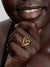 Organically Shaped Stone-Set Heart Ring - 14ct Gold Plating