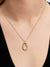 Organically Shaped Stone-Set Pendant Necklace - 14ct Gold Plating