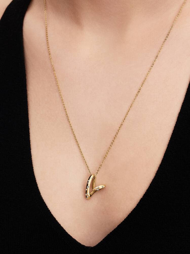 Heart Pendant Necklace with Cubic Zirconia - 14ct Gold Plating