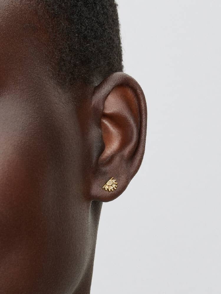 Celestial Sparkling Sun Stud Earrings - 14ct Gold Plating