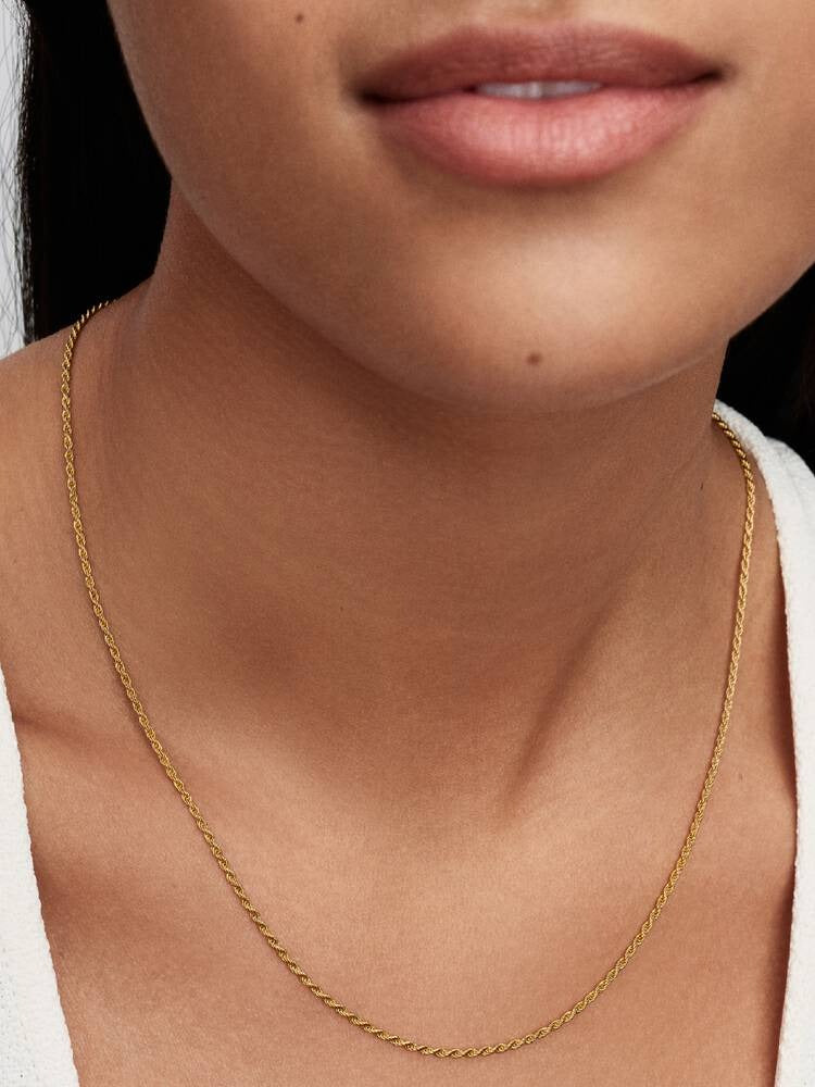 Rope Chain Necklace - 14ct Gold Plating