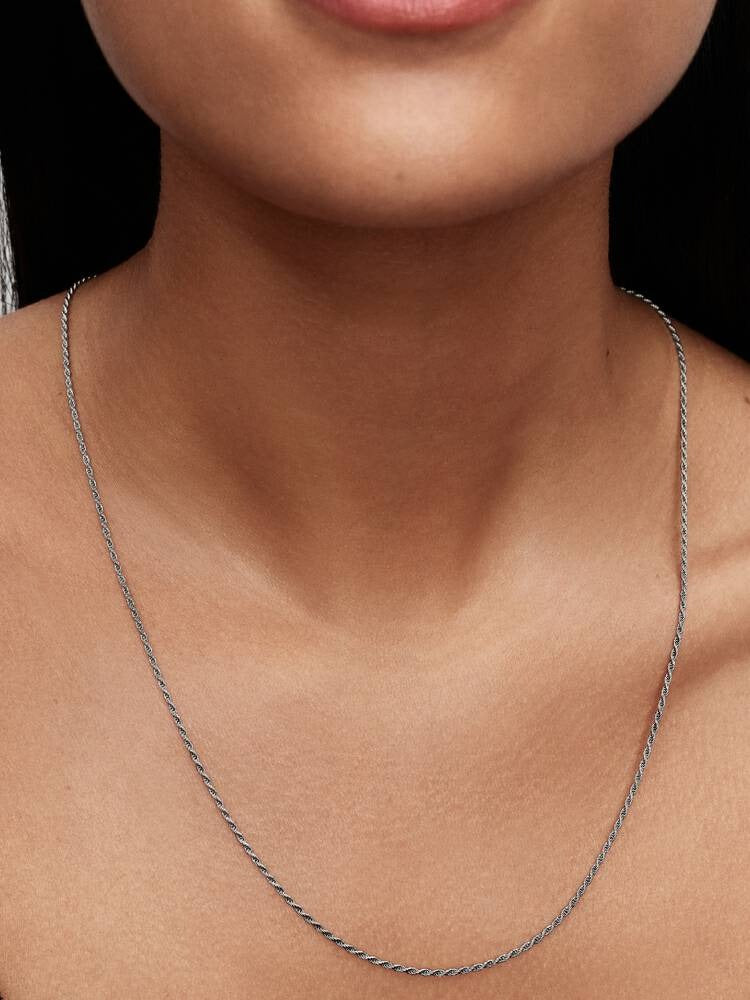 Rope Chain Necklace - Sterling Silver