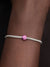 Pink Happy Face Mini Charm - Sterling Silver