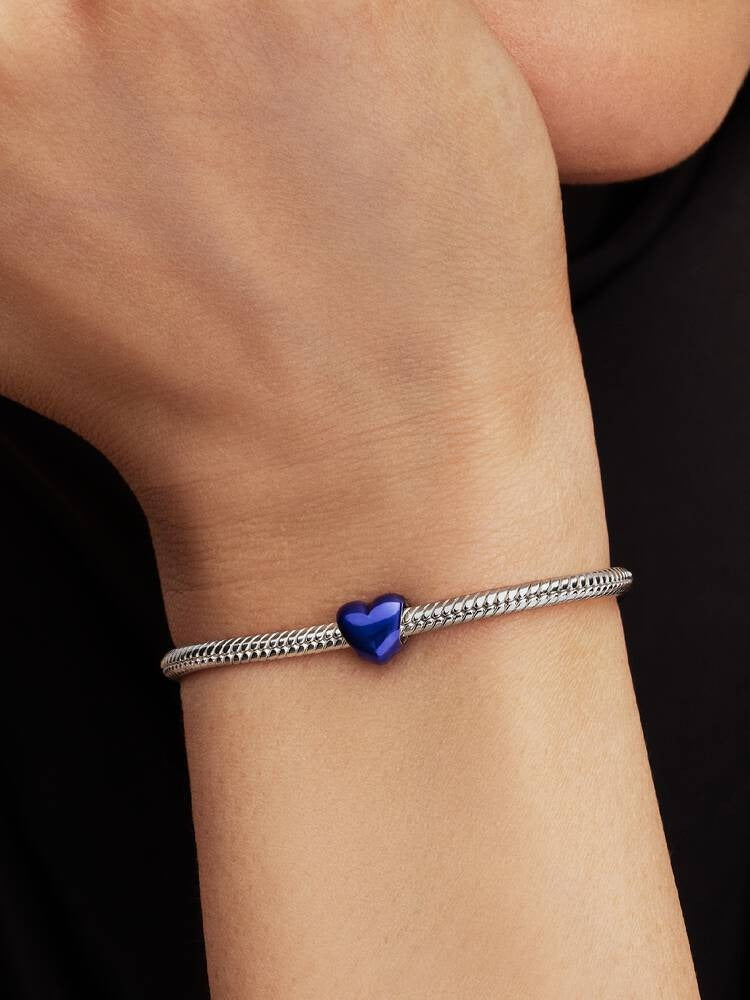 Blue Heart Mini Charm - Sterling Silver