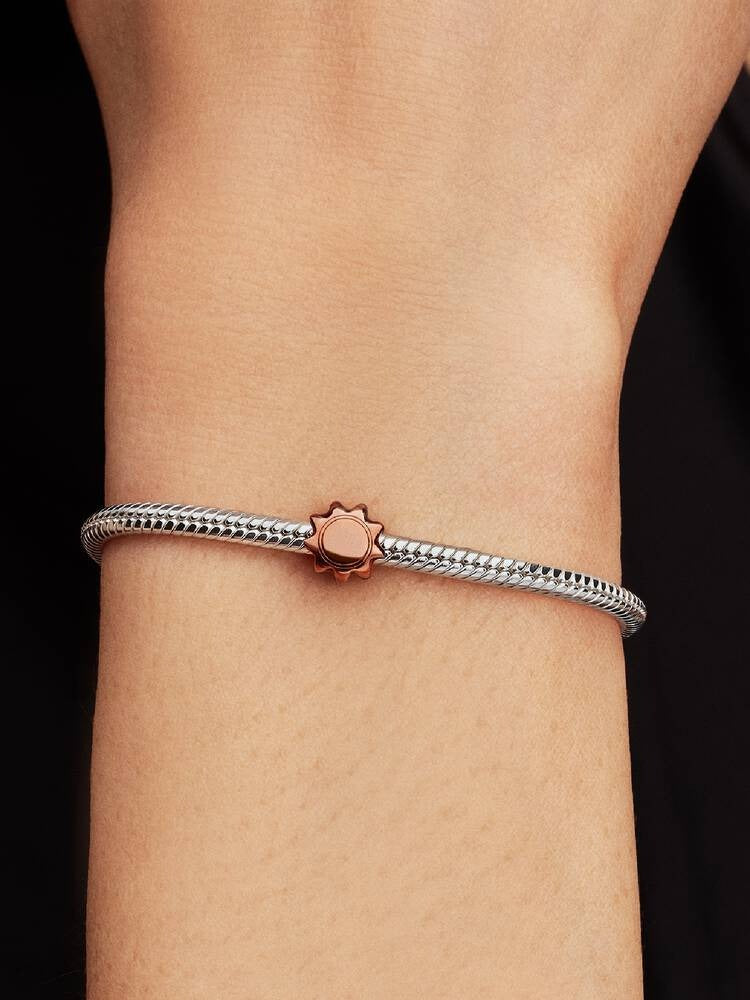Orange Sun Mini Charm - Sterling Silver