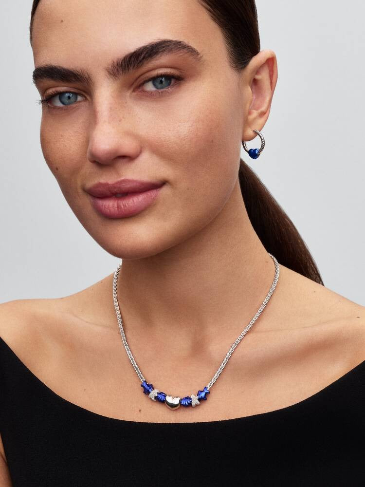 Blue Heart Mini Charm - Sterling Silver