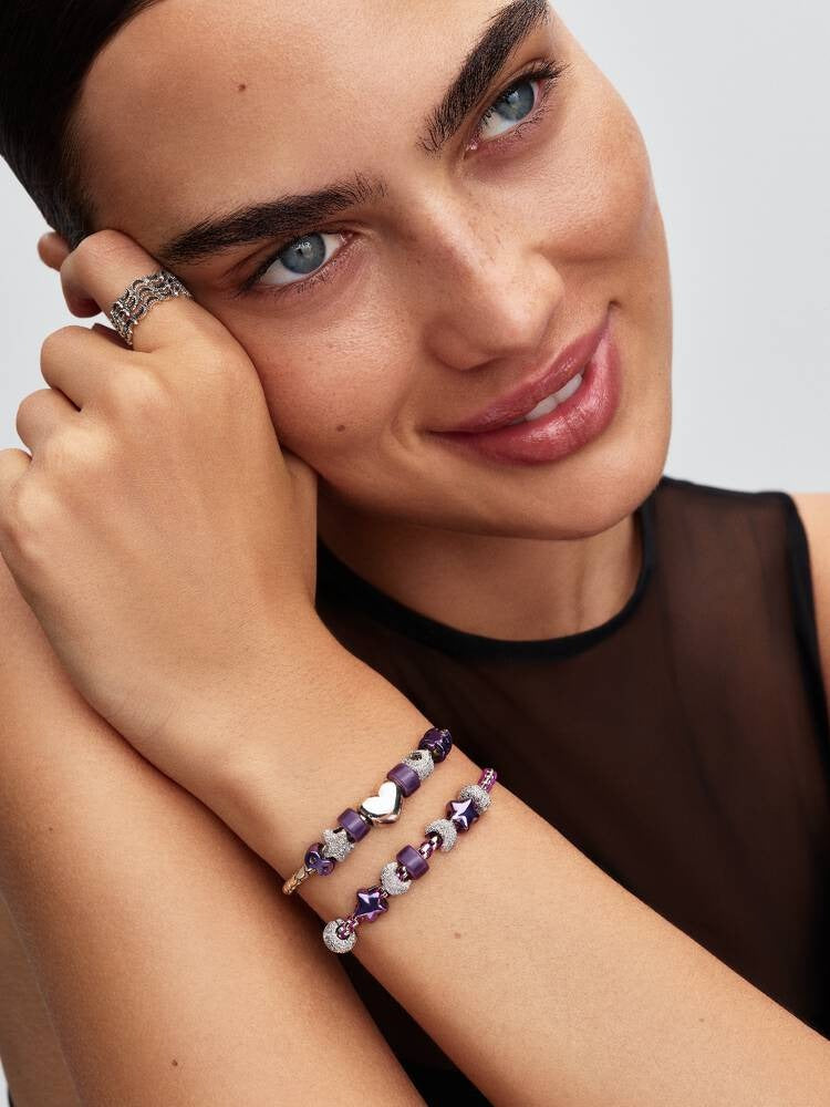 Purple Star Mini Charm - Sterling Silver