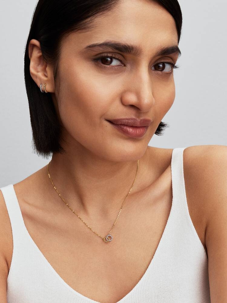 Beaded Huggie Hoop Earrings - 14ct Gold Plated - 264823C01