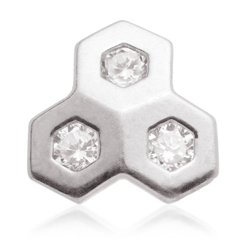 Internal Honeycomb Gem Attachment - 14ct White Gold - TLQ133-14K-W