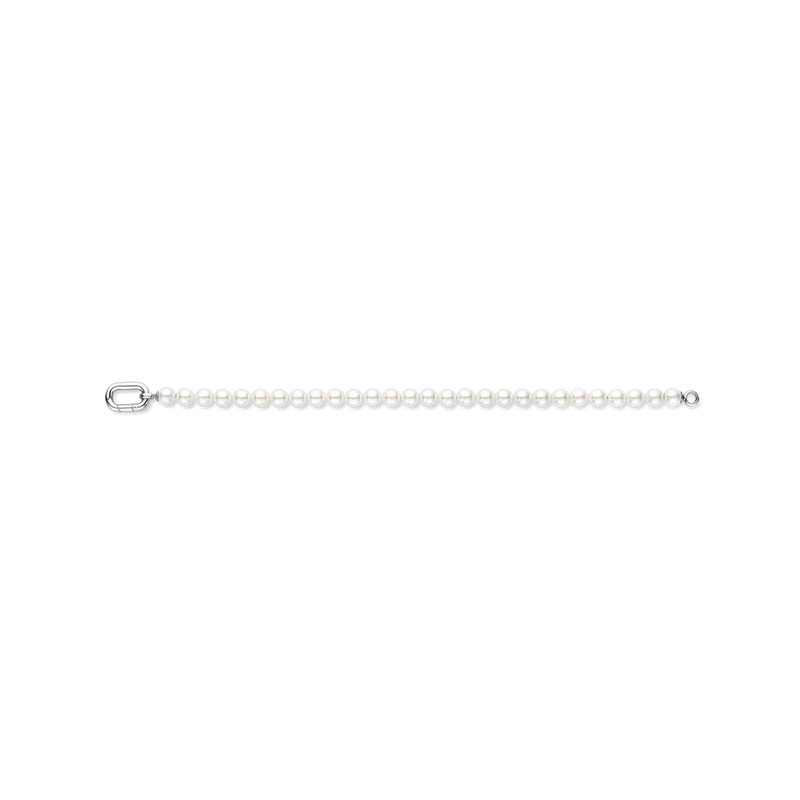 Pearl Bracelet with Chain - Silver