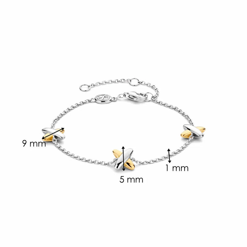 Milano Cross Charm Bracelet - Silver/Gold - 23048SY