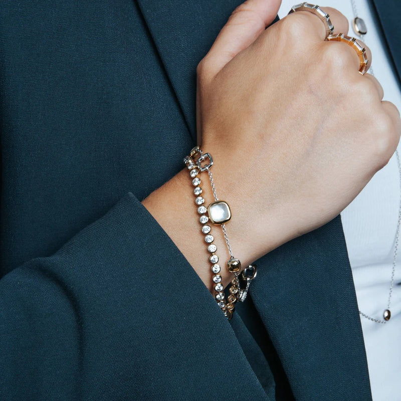 Milano Geometric Charm Bracelet - Silver/Gold - 23053MW