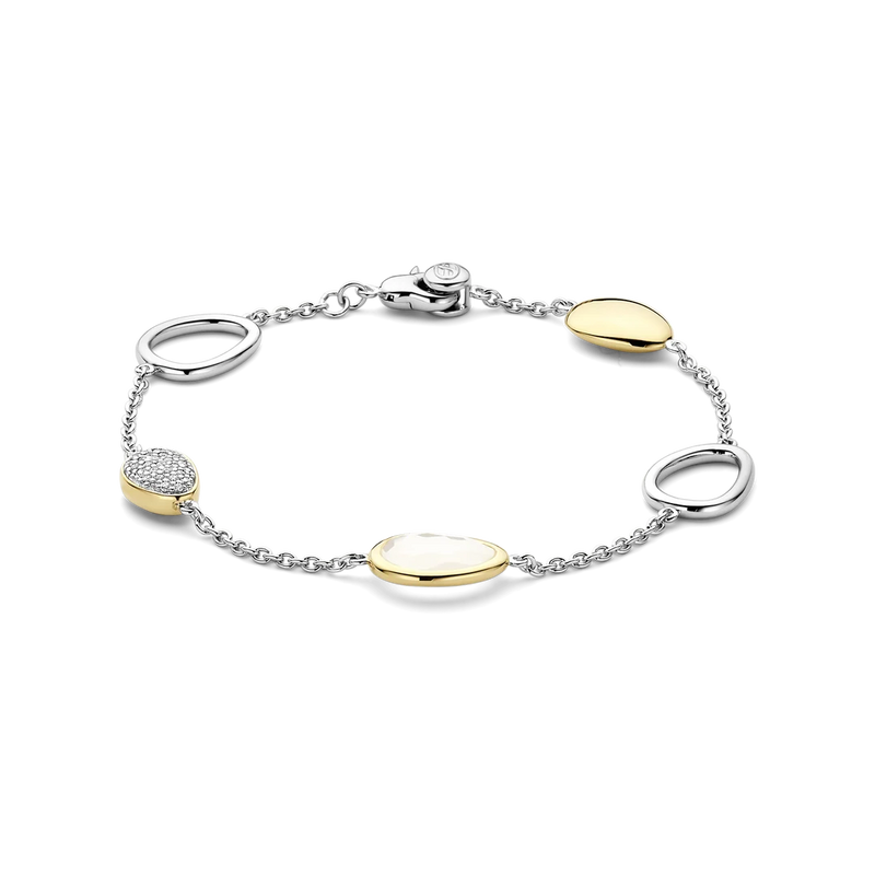 Bracelet with stones and zirconia - Silver/Gold