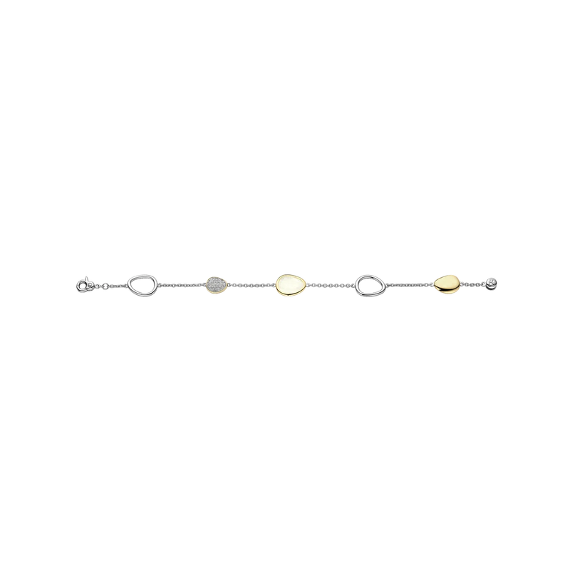 Bracelet with stones and zirconia - Silver/Gold