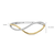 Organic Open Zirconia Bangle - Silver/Gold