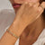 Chunky Open Link Bracelet with Round Zirconia - Silver/Gold