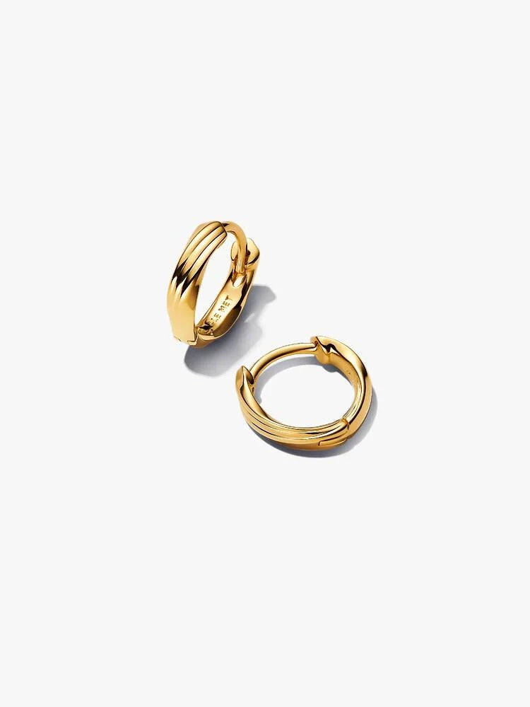 Twisted Huggie Hoop Earrings - 14ct Gold Plated - 263871C00