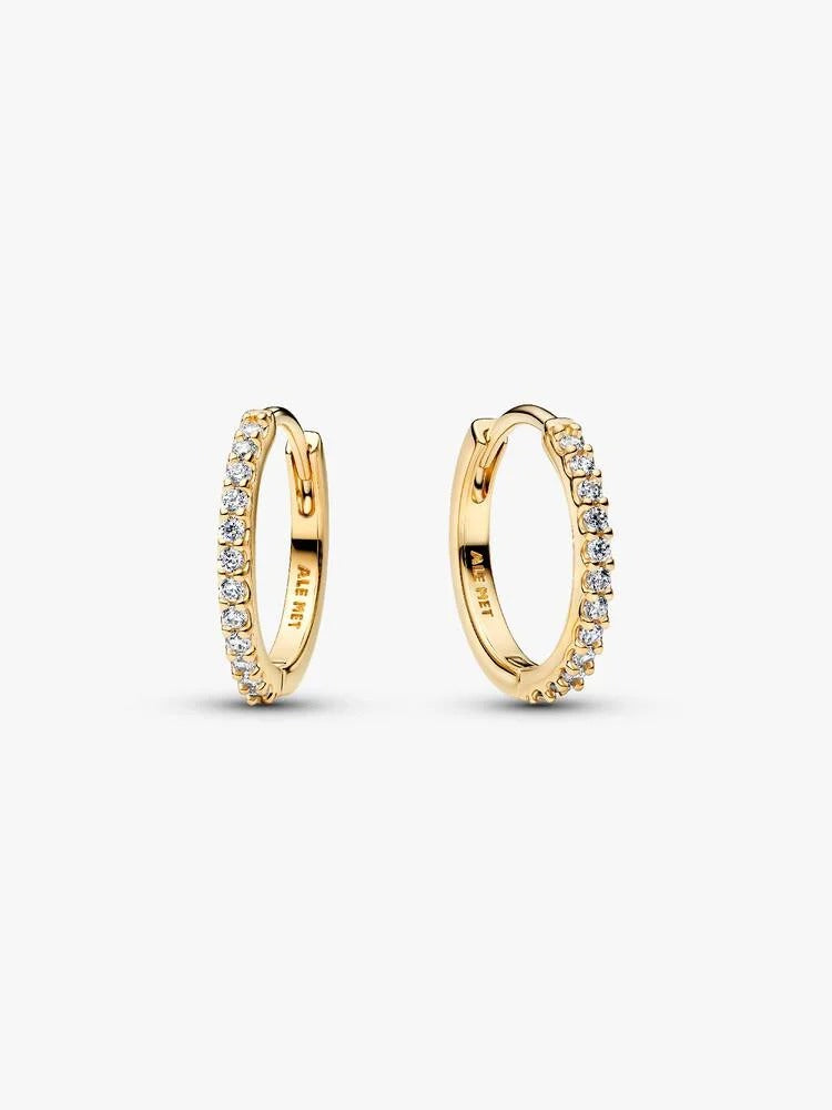 Sparkling Mini Hoop Earrings - 14ct Gold Plating