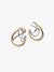 Organically Shaped Two-Tone Double Hoop Earrings - Sterling Silver/14ct Gold Plated