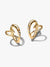 Organically Shaped Stone-Set Heart Hoop Earrings - 14ct Gold Plating