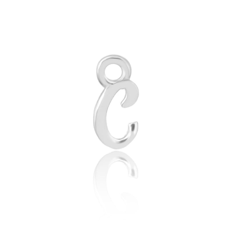 Initial C Alphabet Charm - Sterling Silver