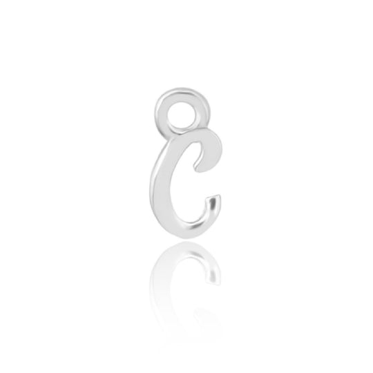 Initial C Alphabet Charm - Sterling Silver